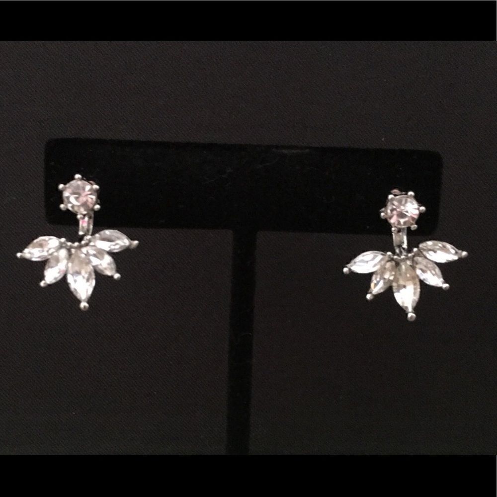Rhinestone Solitaire Teardrop Earrings  